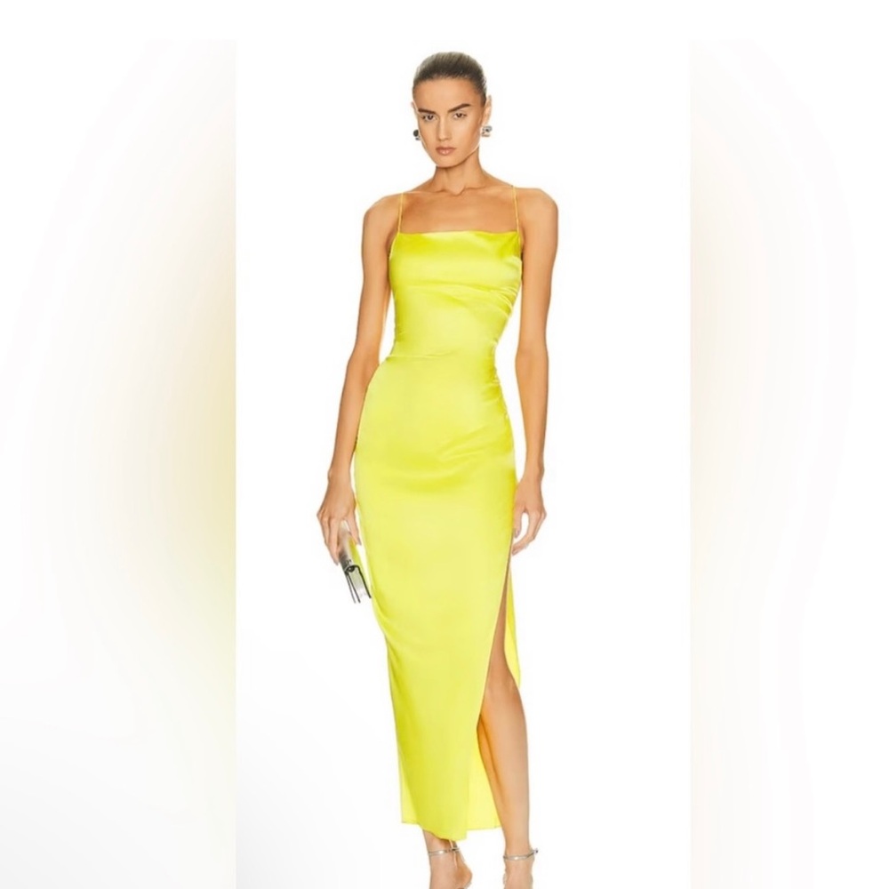 SER.O.YA Womens Celino Silk Dress - Neon Lime Size XS prom maxi revolve